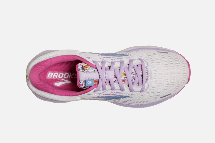 Brooks Israel Ghost 13 Road Running Shoes Womens - White/Pink/Blue - HGT-896547